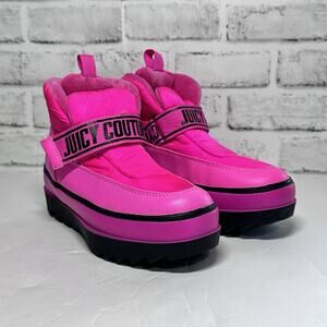 Juicy Couture Veronica Hot Pink Futuristic Festival Platform Boots Sz 6 - Flawed